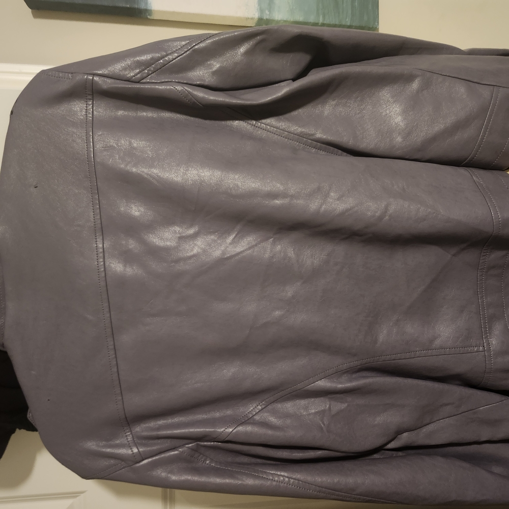Women's Gray Leather Jacket